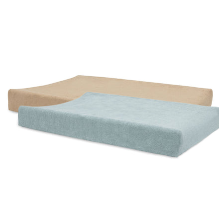 Jollein Aankleedkussenhoes Badstof 50x70cm Sea Green/Biscuit (2Pack)