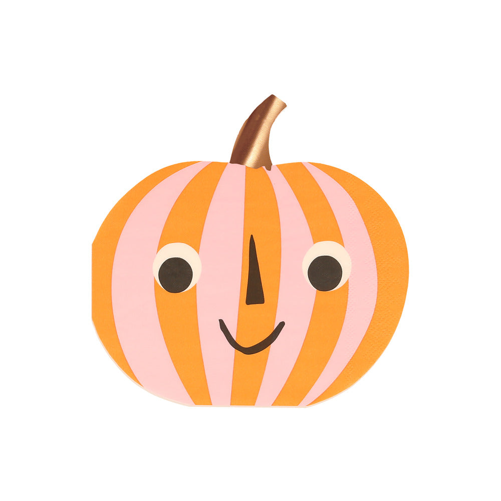 Meri Meri Pink & Orange Stripy Pumpkin Servetten