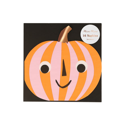 Meri Meri Pink & Orange Stripy Pumpkin Servetten