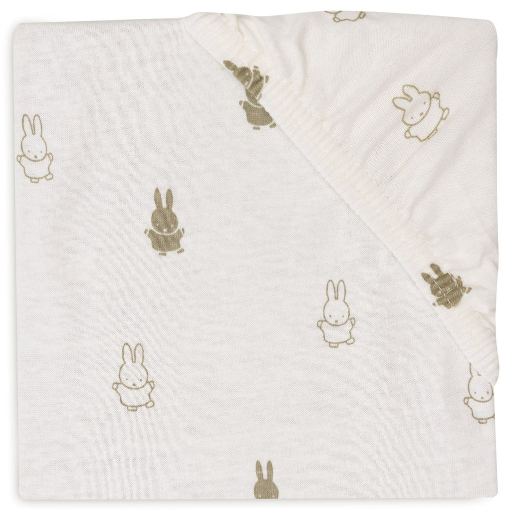 Jollein Hoeslaken Jersey 60x120cm Happy Miffy | Olive Green