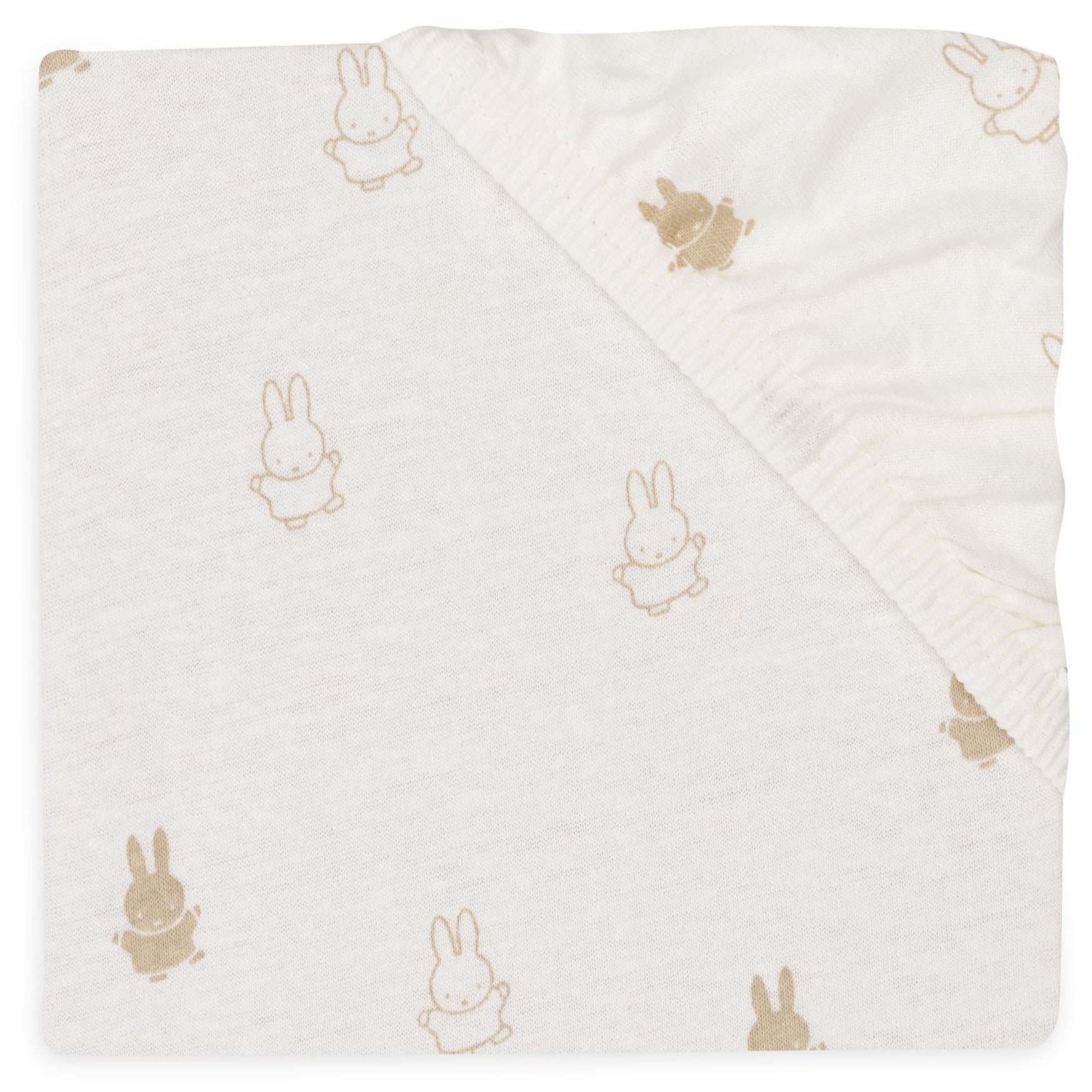 Jollein Hoeslaken Jersey 60x120cm Happy Miffy | Nougat