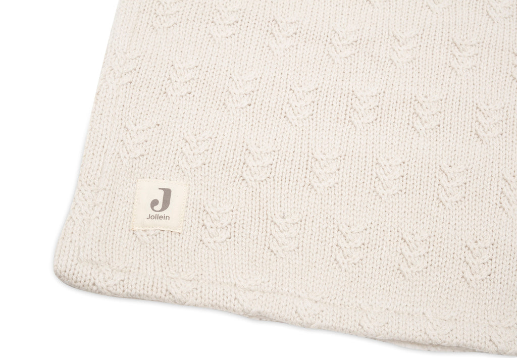 Jollein Wiegdeken 75x100cm | Grain Knit Oatmeal / Velvet