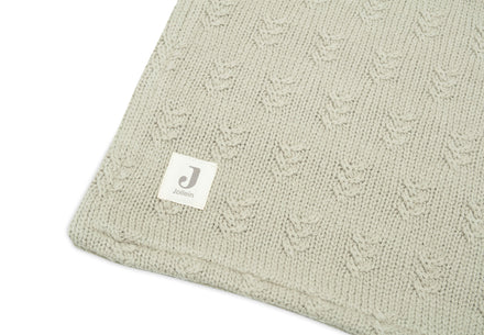 Jollein Wiegdeken 75x100cm | Grain Knit Olive Green / Velvet