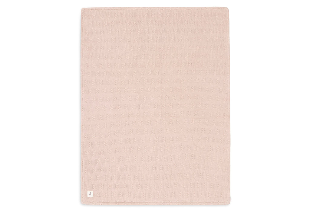 Jollein Ledikant Deken 100x150cm | Grain Knit Wild Rose / Velvet