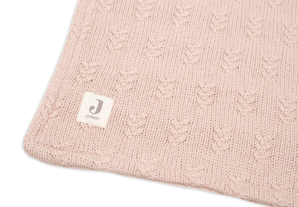 Jollein Ledikant Deken 100x150cm | Grain Knit Wild Rose / Velvet