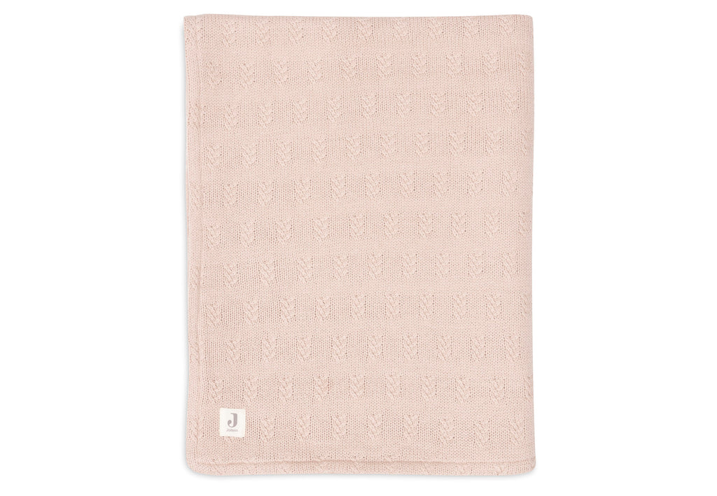 Jollein Ledikant Deken 100x150cm | Grain Knit Wild Rose / Velvet