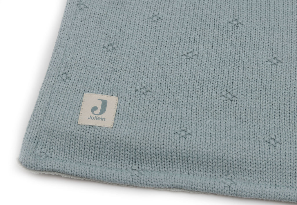 Jollein Ledikantdeken 100x150cm Cosy Knit Sea Green/Velvet