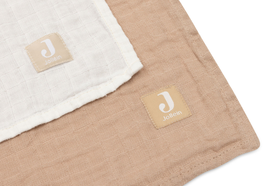 Jollein Hydrofiele Doek Large 115x115cm Biscuit/Ivory (2Pack)