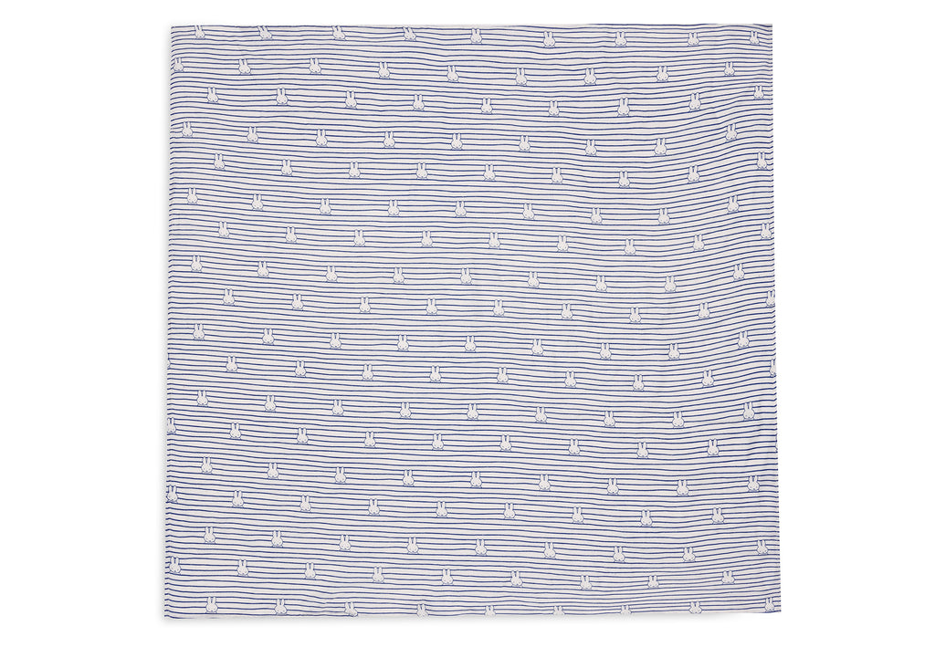 ZZZ Jollein Hydrofiele Doek Large 115x115cm | Miffy Stripe Navy (2Pack)