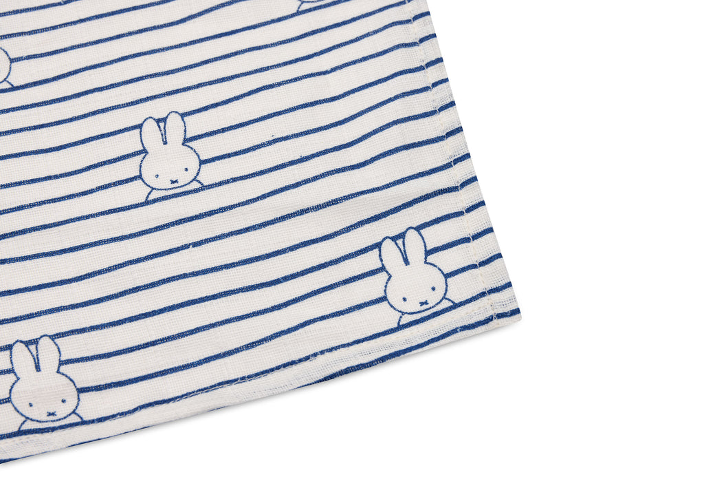 ZZZ Jollein Hydrofiele Doek Large 115x115cm | Miffy Stripe Navy (2Pack)