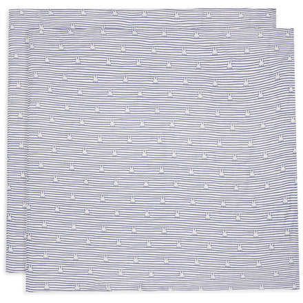 ZZZ Jollein Hydrofiele Doek Large 115x115cm | Miffy Stripe Navy (2Pack)