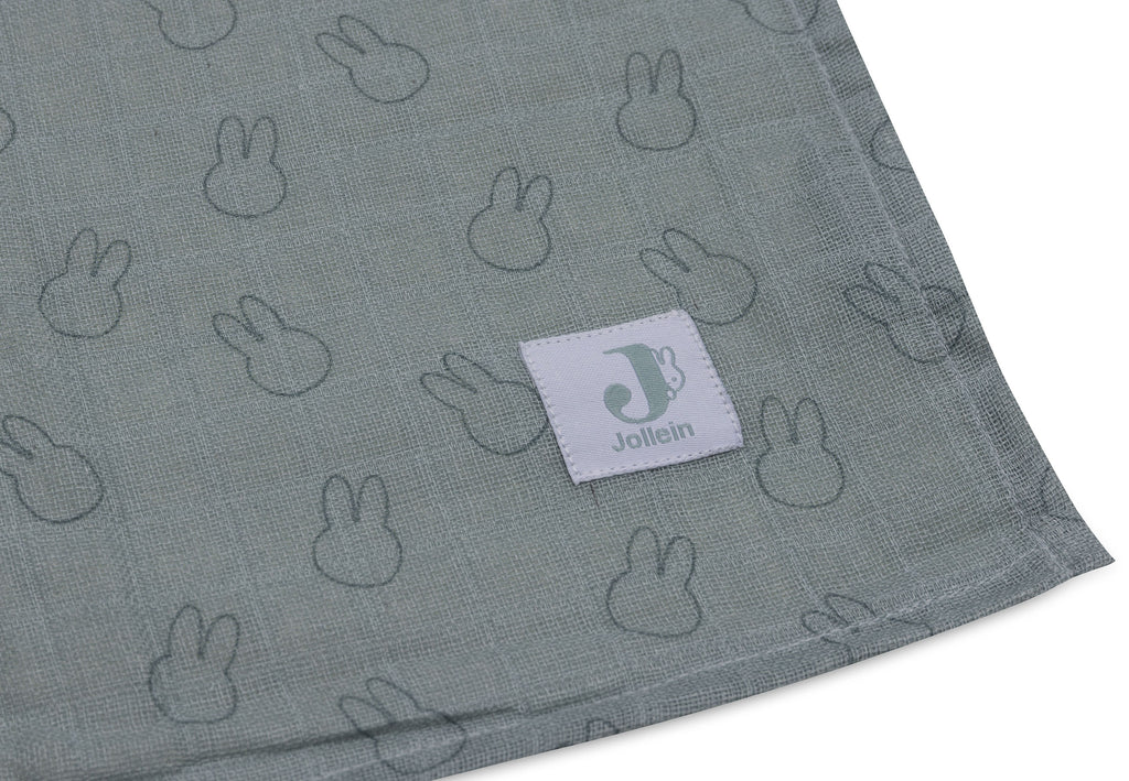 Jollein Hydrofiele Doeken 115x115cm Miffy Silhouettes Sea Green (2p)