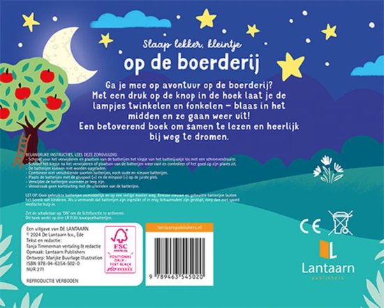 De Lantaarn Voorleesboek met lampjes Slaap lekker, Kleintje | Op de boerderij