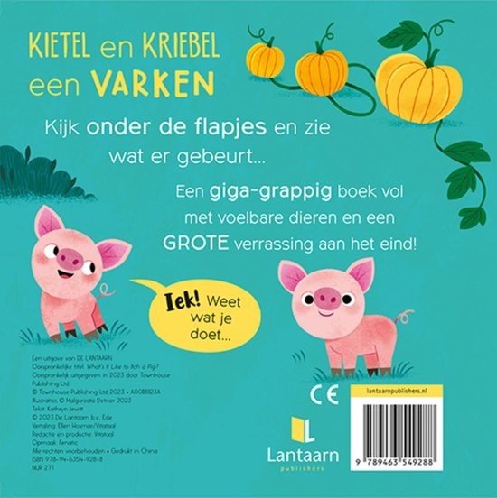 De Lantaarn Voorleesboek met flapjes Kietel en Kriebel | Varken