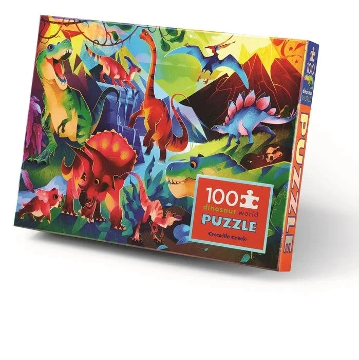 Crocodile Creek Puzzel 100st | Holographic Dinosaur World