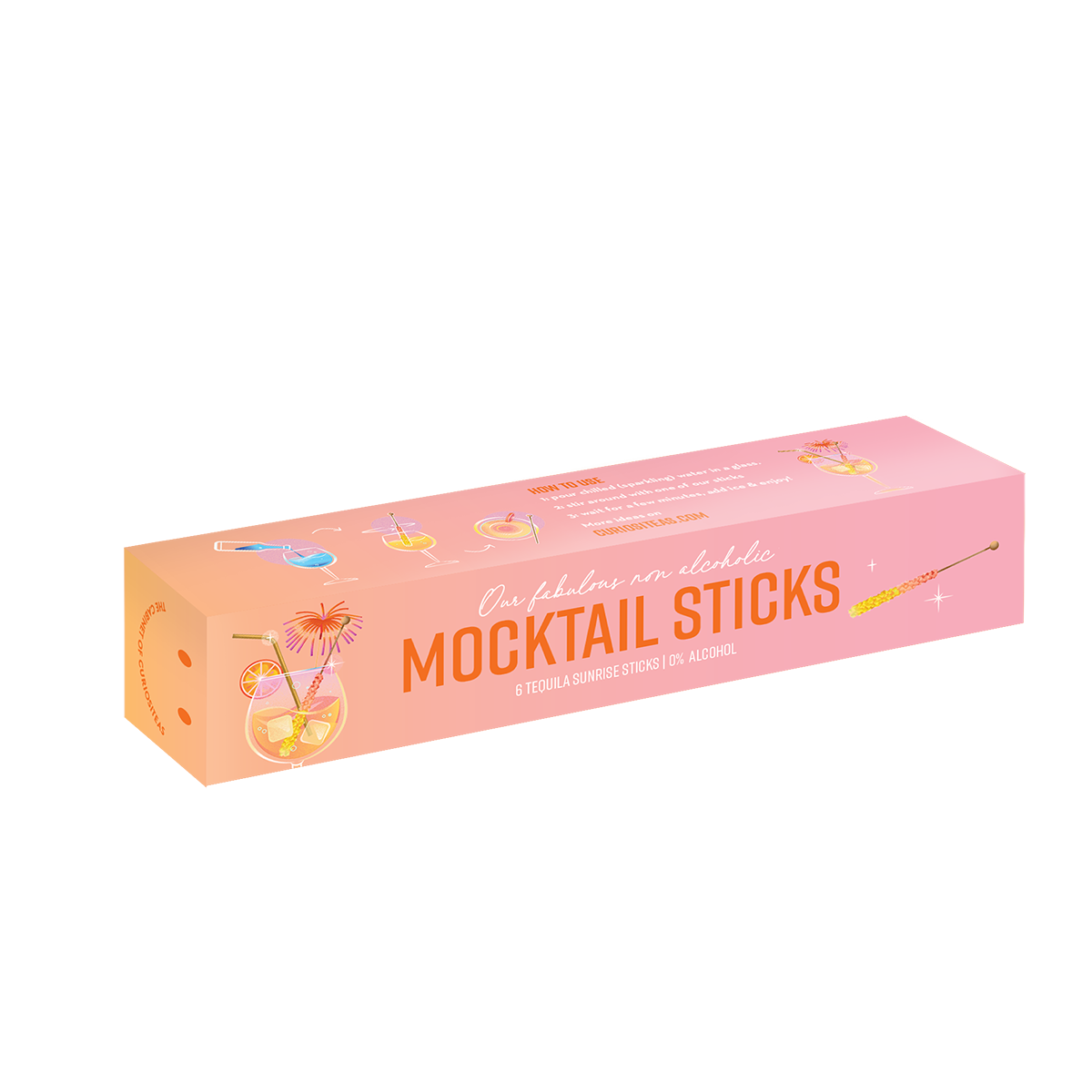 CuriosiTeas Mocktail Sticks Tequilla Sunrise | 6 Sticks