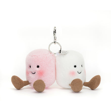 Jellycat Knuffel Amuseable Pair of Marshmallows Bag Charm Sleutelhanger