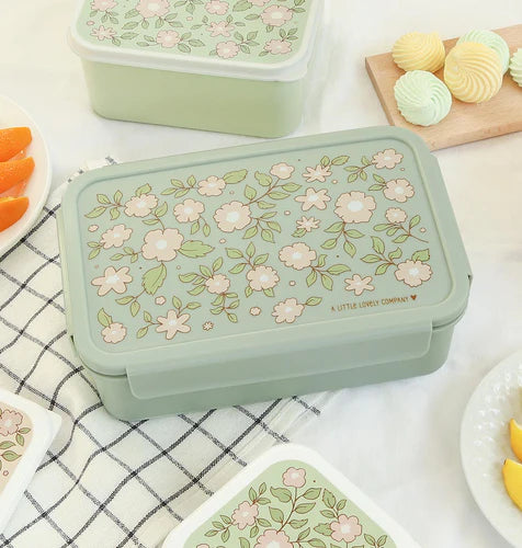 A Little Lovely Company Lunch Box Met Verdeelvakjes | Blossoms Sage