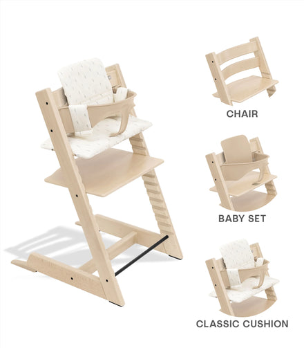 Stokke® Tripp Trapp® Bundle Stoel + Babyset + Kussen | Natural