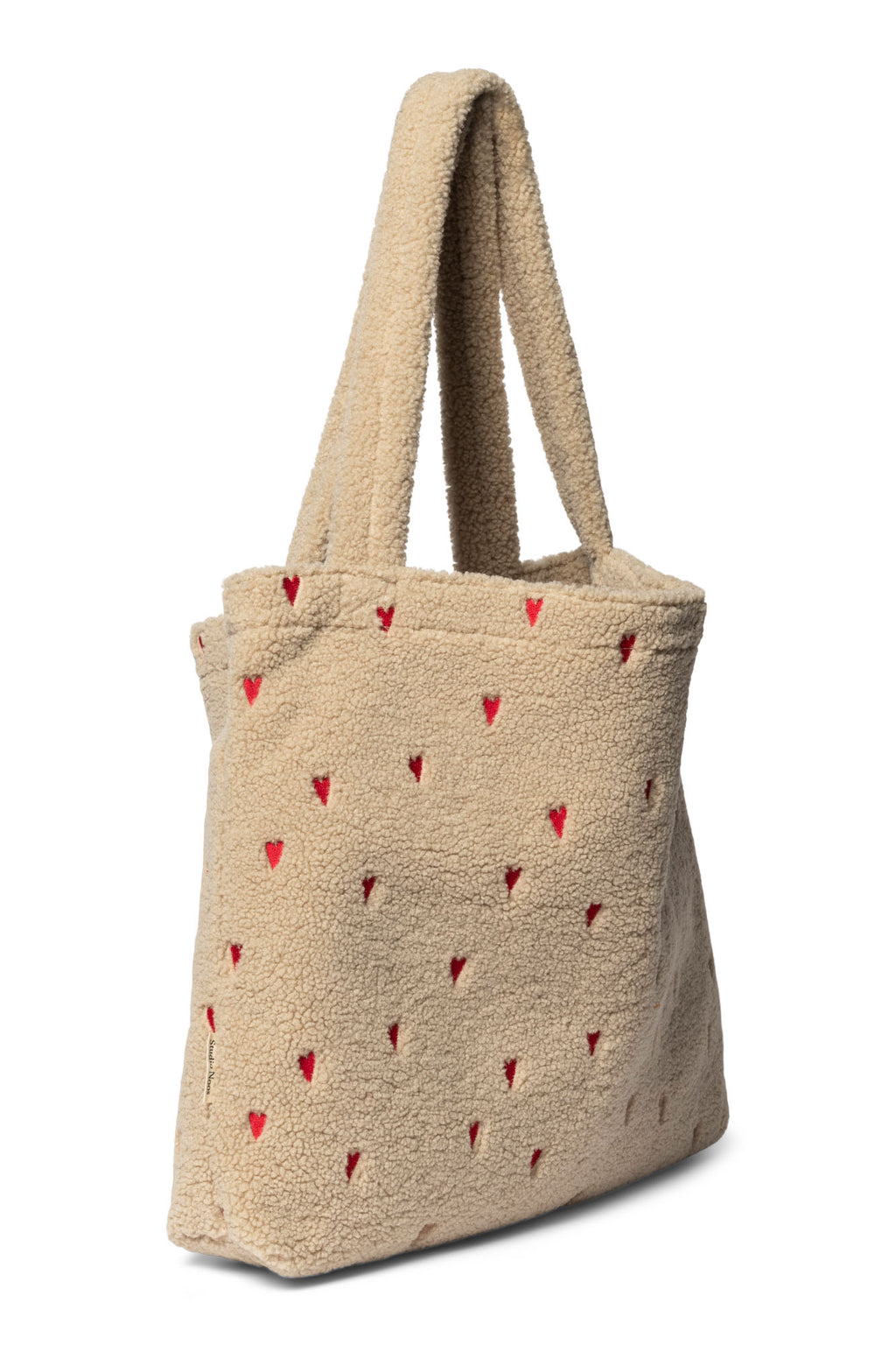 Studio Noos Ecru Teddy Hearts Mom Bag