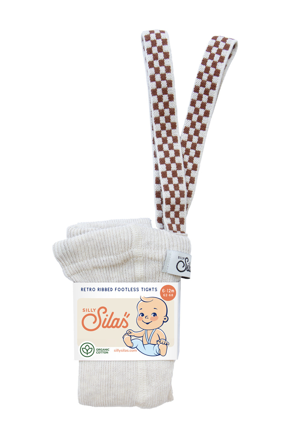 Silly Silas Zonder Voetjes Cotton Tights | Cream Blend Checked