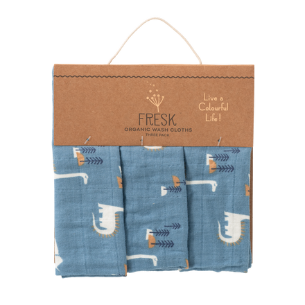 Fresk Set 3 Hydrofiele Washandjes | Dino