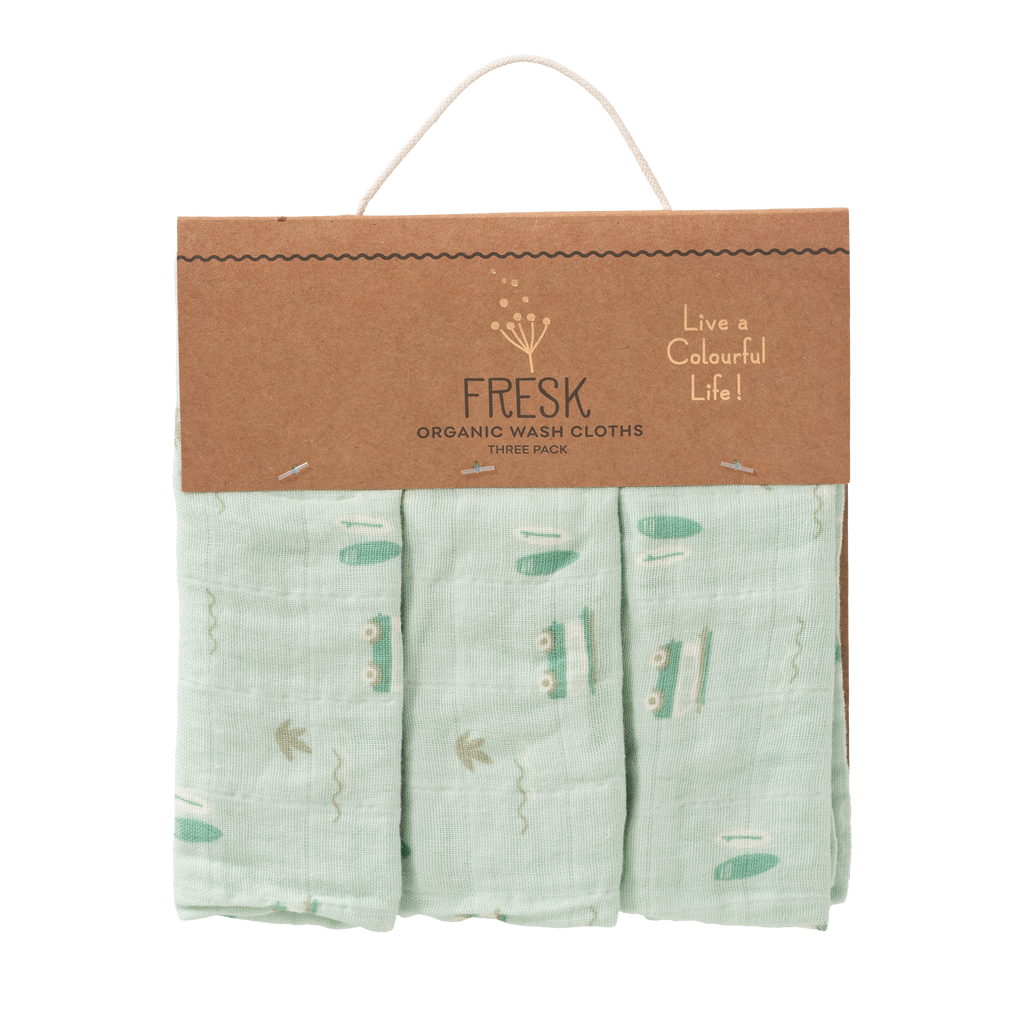 Fresk Set 3 Hydrofiele Washandjes | Surf Boy