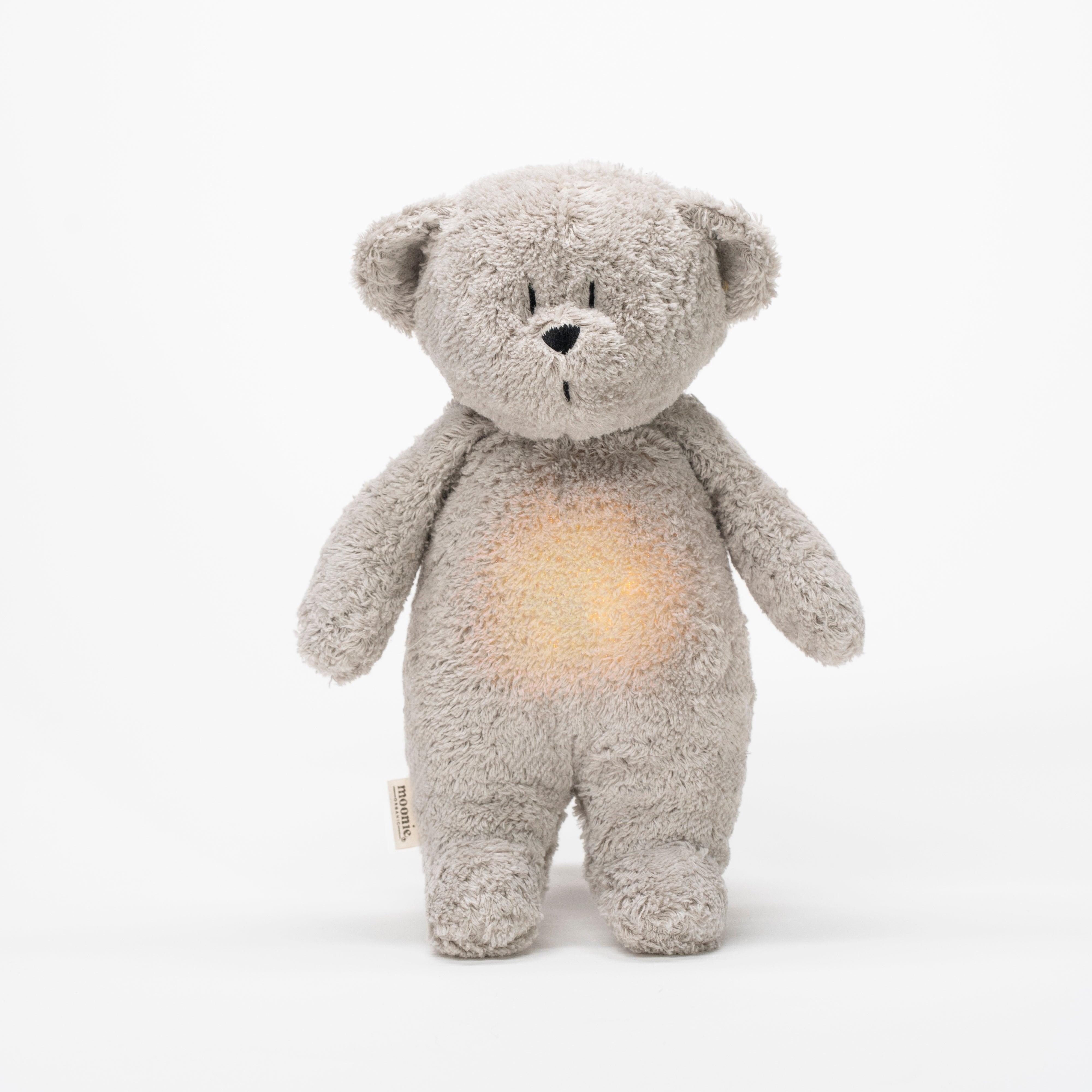 Moonie 2.0 upgrade - Knuffel Hartslag en Licht | Bear Grey - Biologisch katoen