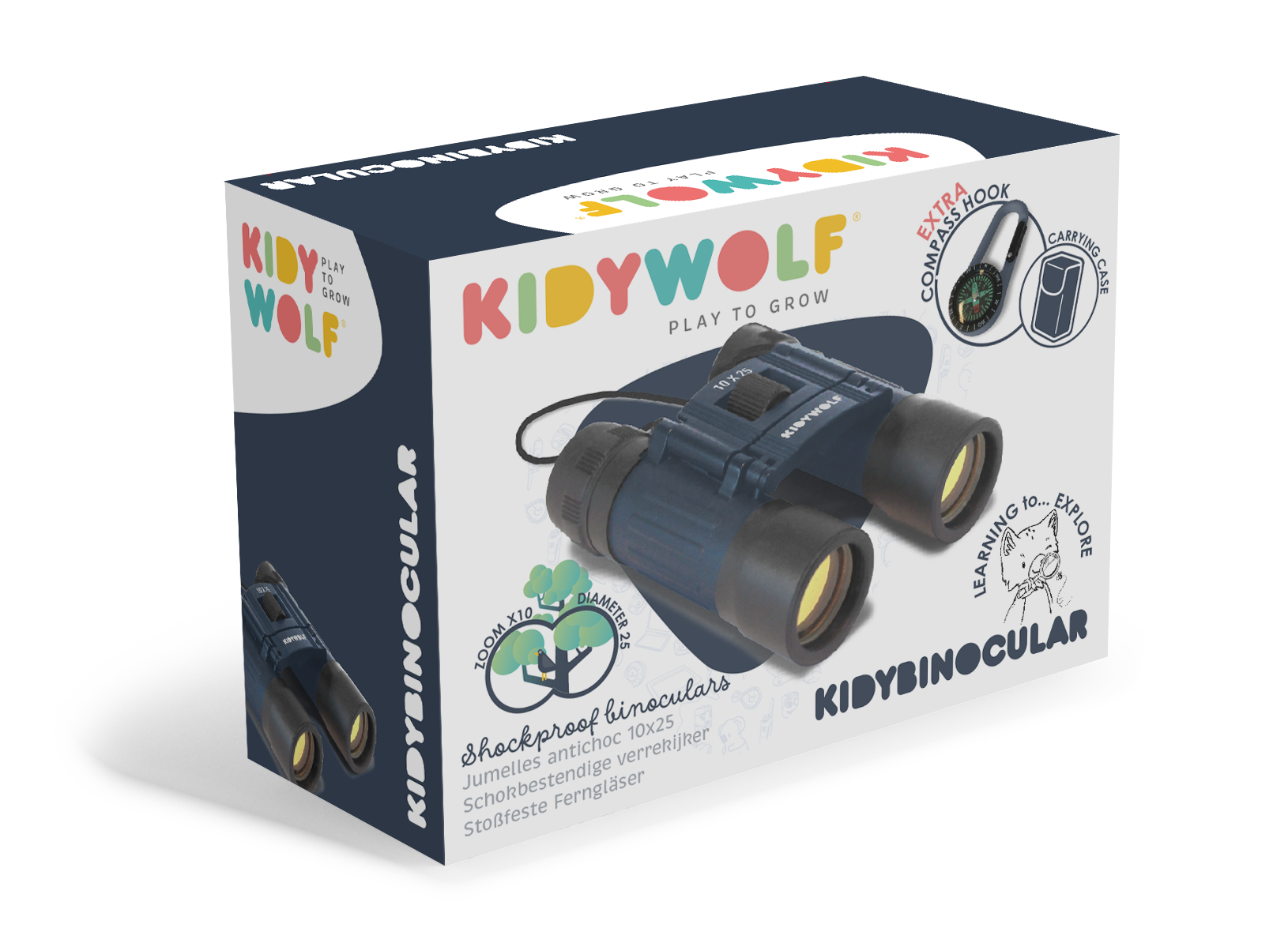 Kidywolf Kidybinoculars Verrekijker 10x25cm | Blue