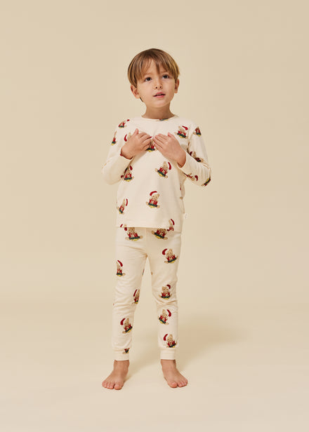 Konges Sløjd Basic Set Blouse/Pants Set GOTS | Christmas Teddy*