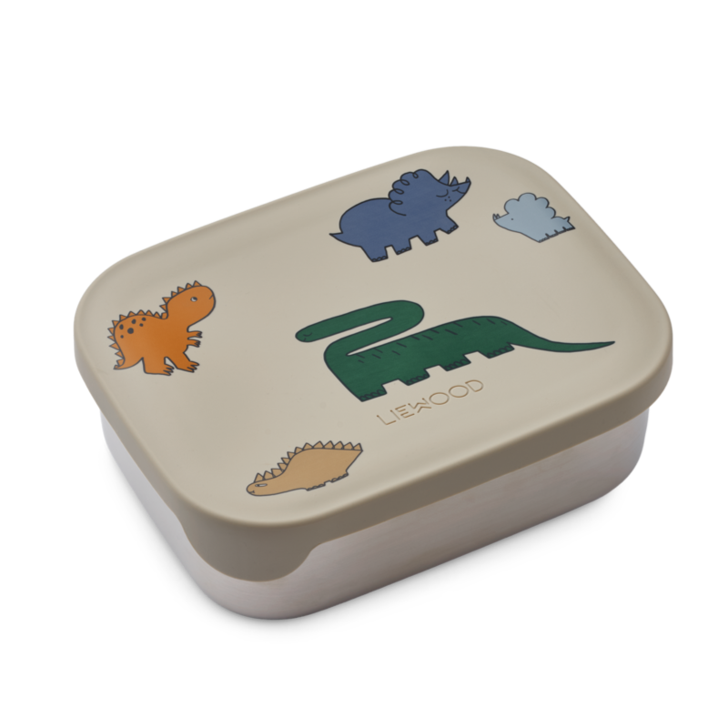 Liewood Arthur printed lunchbox | Dinosaurs / Mist