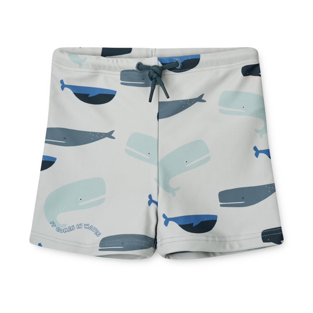 ZZZ Liewood Otto Zwembroek Met Print | Whales / Cloud Blue*