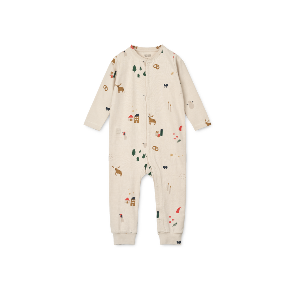 Liewood Birk Printed Pyjama Jumpsuit | Holiday / Sandy