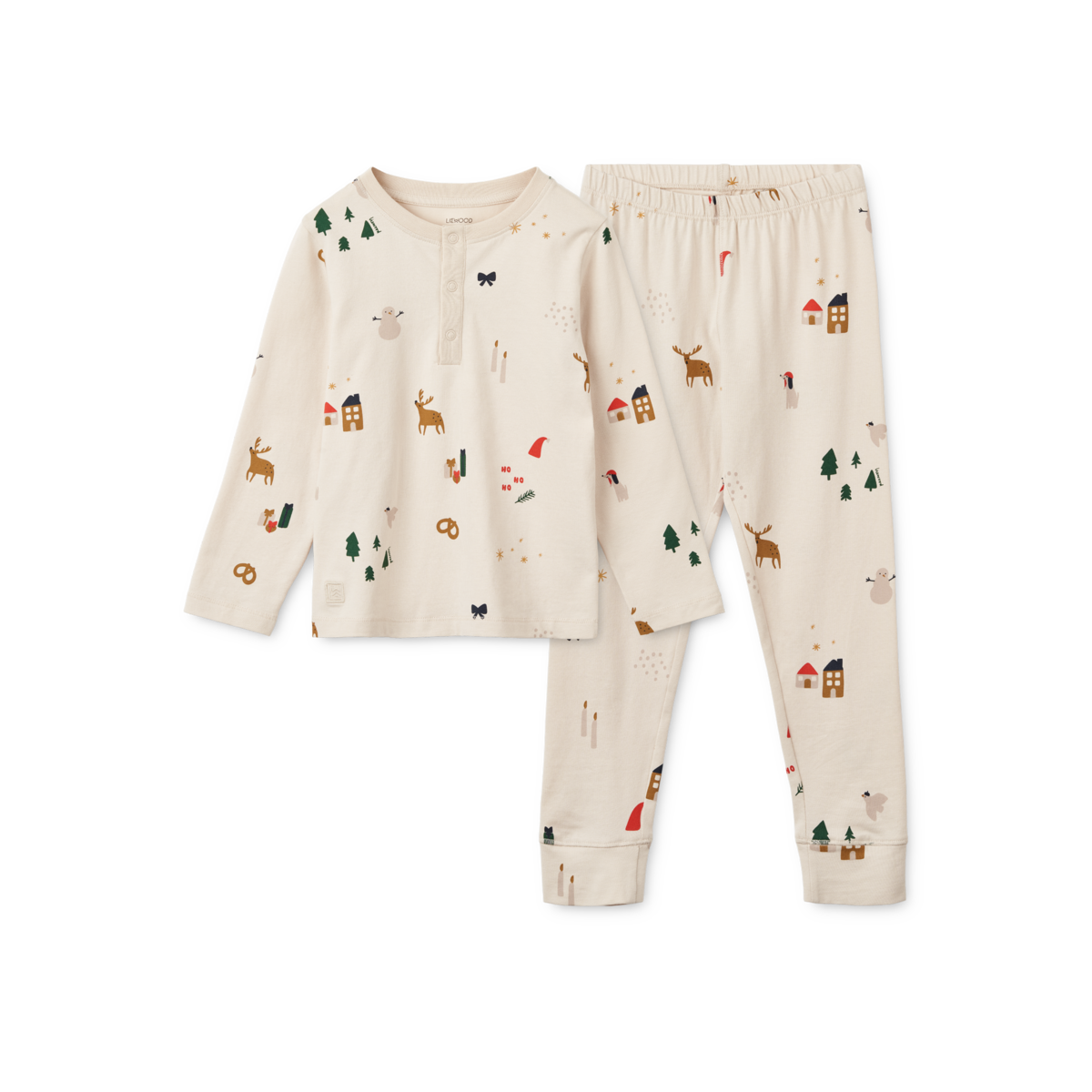 Liewood Wilhelm Printed Pyjama Set | Christmas Holiday / Sandy