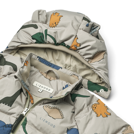 Liewood Polle Down Puffer Jacket | Dinosaurs / Mist