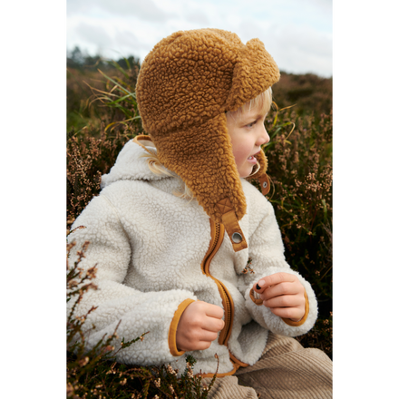 Liewood Mara Pile Jacket With Ears | Sandy / golden caramel mix