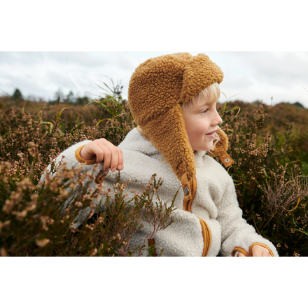 Liewood Mara Pile Jacket With Ears | Sandy / golden caramel mix