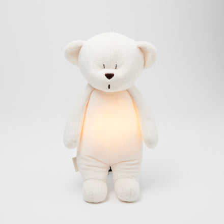 Moonie 2.0 upgrade - Knuffel Hartslag en Licht | Humming Bear Cream - Polyester