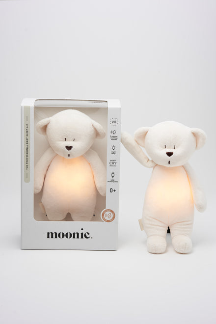 Moonie 2.0 upgrade - Knuffel Hartslag en Licht | Humming Bear Cream - Polyester