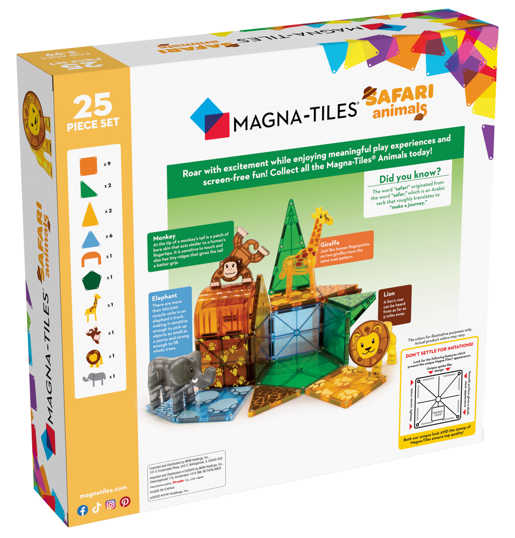 Magna-Tiles Safari Animals | 25 Stuks