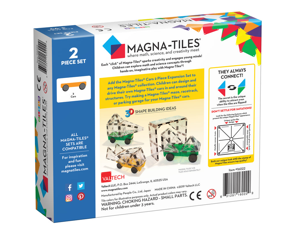 Magna-Tiles Set Auto's Uitbreidingset | 2 Stuks