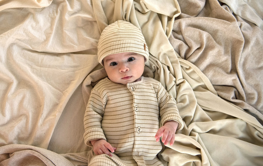 Nixnut Rib Onesie | Biscuit Stripe