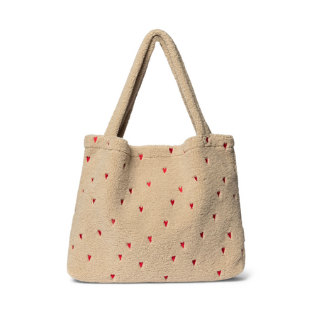 Studio Noos Ecru Teddy Hearts Mom Bag