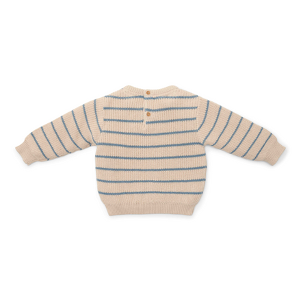 Little Dutch Kleuter Winter Gebreide Trui Ice Blue Stripe | Zand