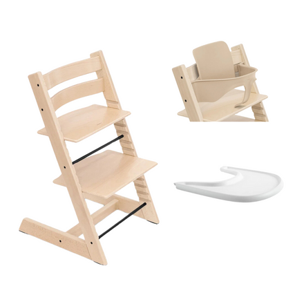 Stokke® Tripp Trapp® Bundle Stoel + Babyset + Tray | Natural