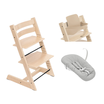 Stokke® Tripp Trapp® Bundle Stoel + Babyset + Newborn Set | Natural / Grey