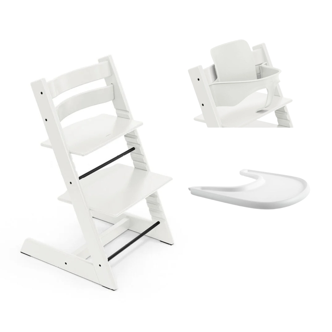 Stokke® Tripp Trapp® Bundle Stoel + Babyset + Tray | White