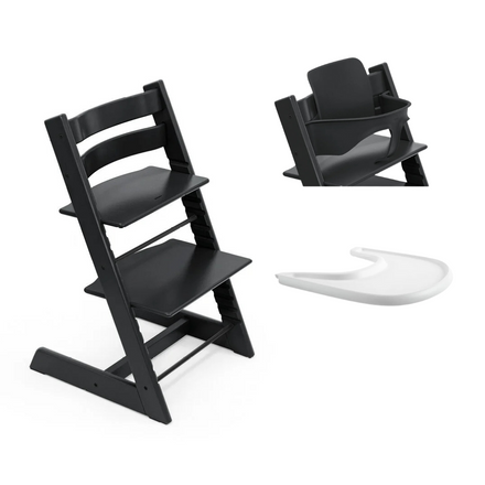 Stokke® Tripp Trapp® Bundle Stoel + Babyset + Tray | Black