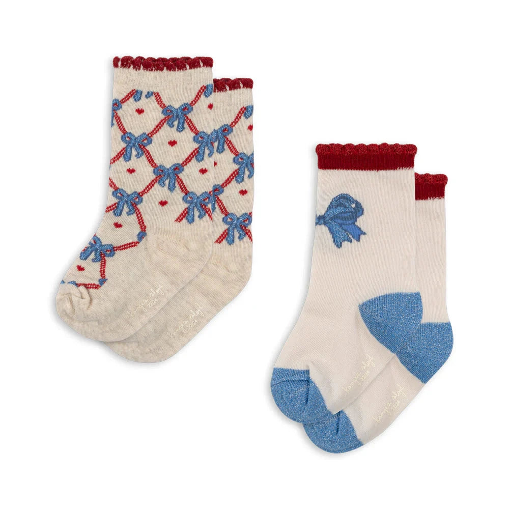 zzz Konges Sløjd 2 Pack Jaquard Bow Socks | Bow Mix