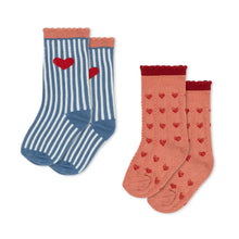 Konges Sløjd 2 Pack Jaquard Socks | Heart Mix